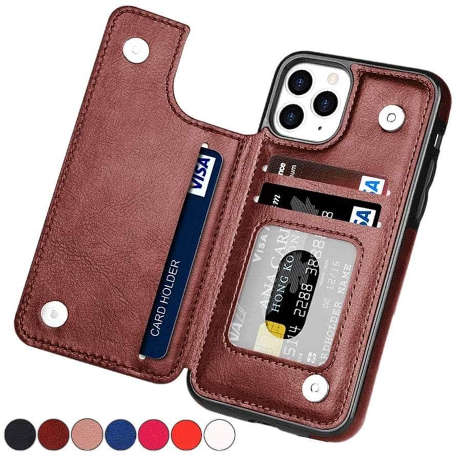 Casebuddy iPhone 15 Pro Max Wallet Double Button Card Stand