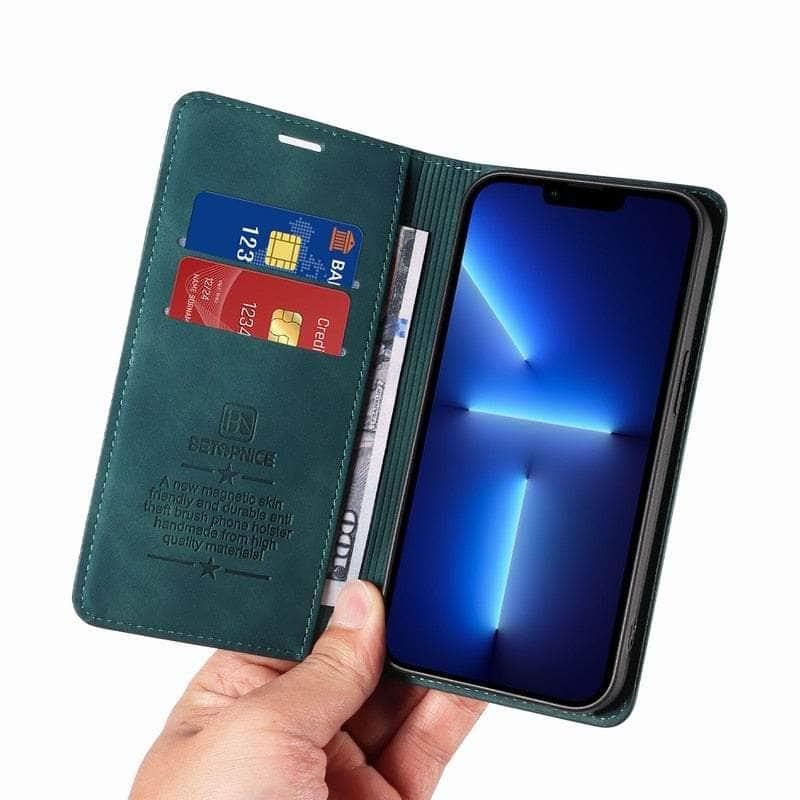 Casebuddy iPhone 15 RFID Leather Wallet Flip Case