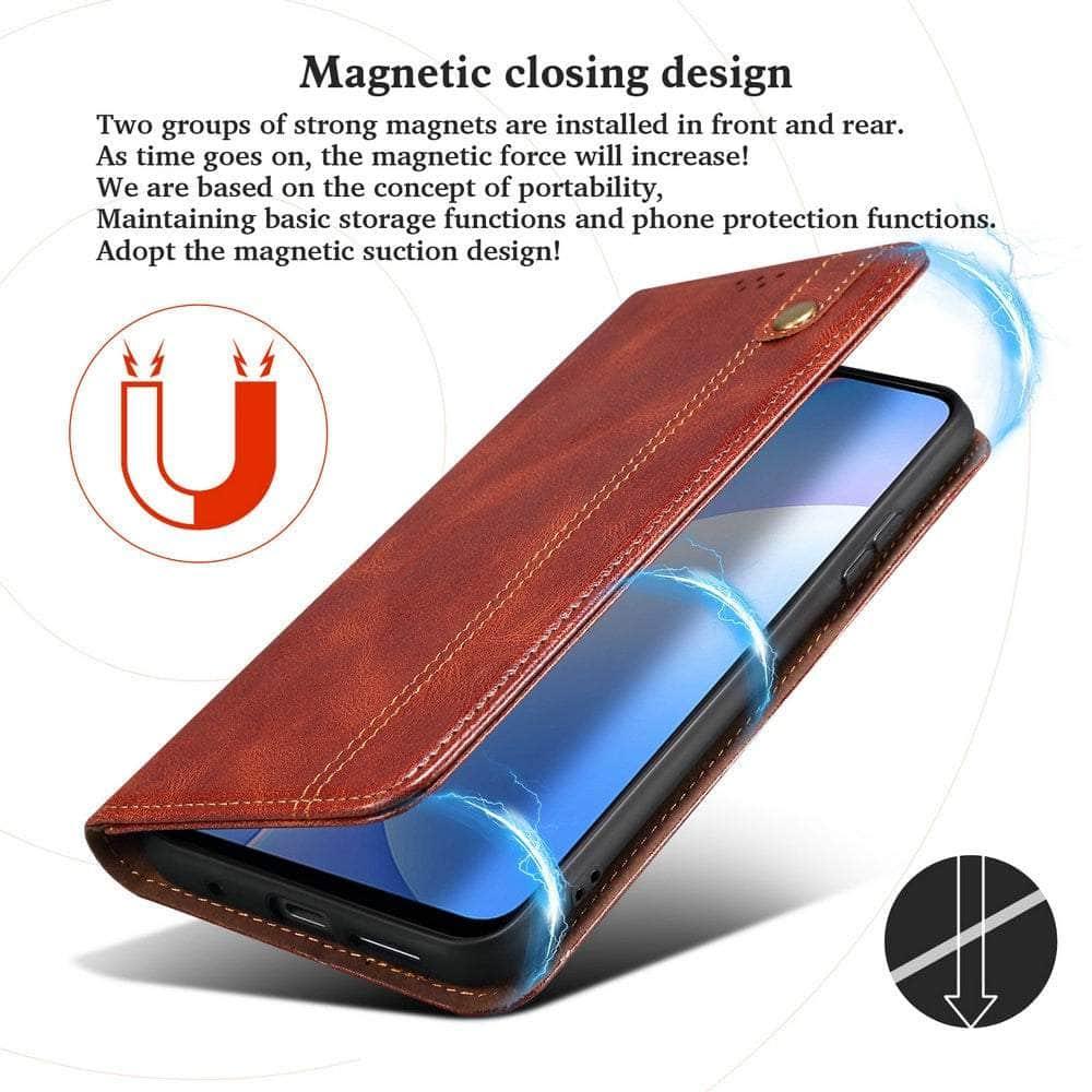 Casebuddy Luxury Galaxy A14 Vegan Leather Magnet Book