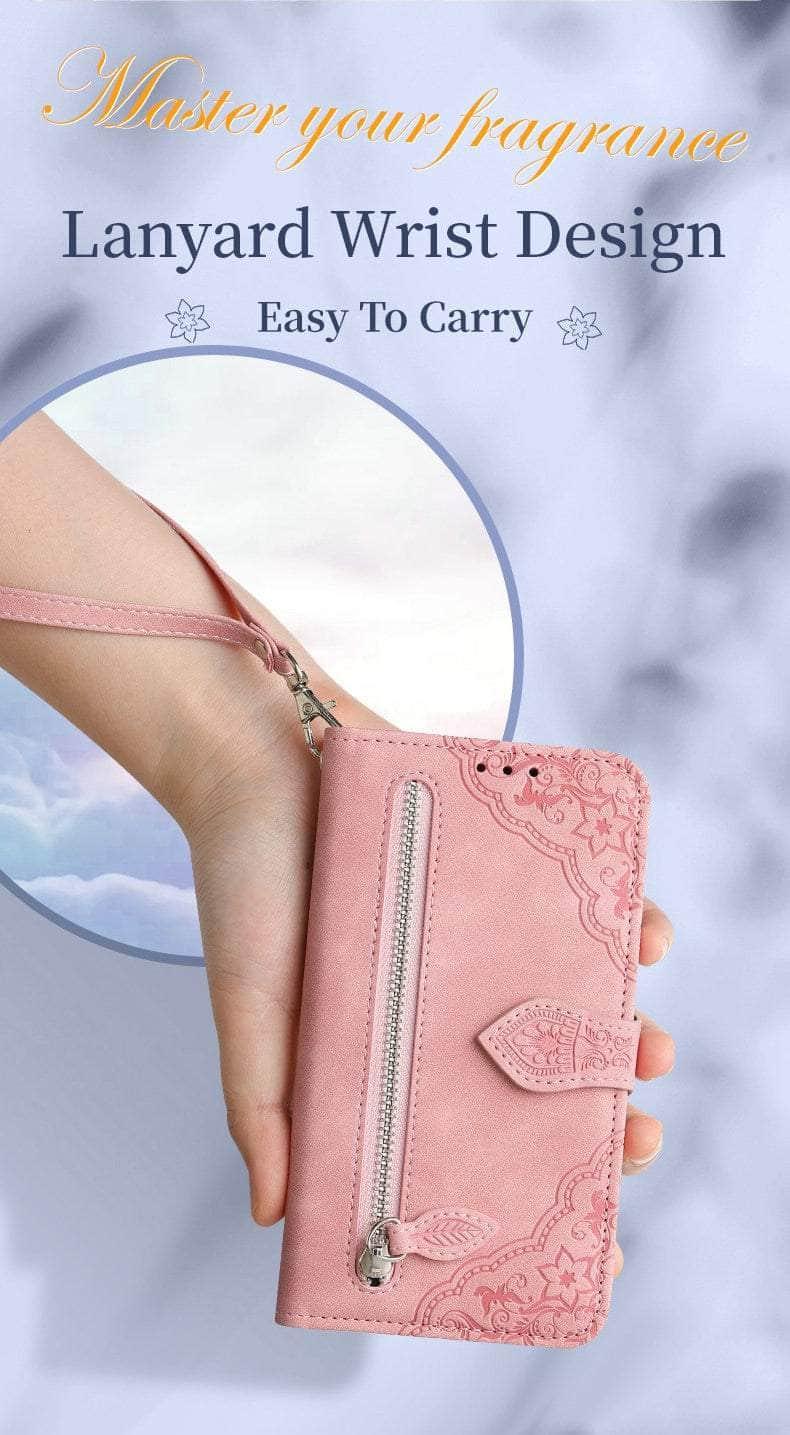 Casebuddy Luxury Zipper Leather Card Book Galaxy A24 Etui