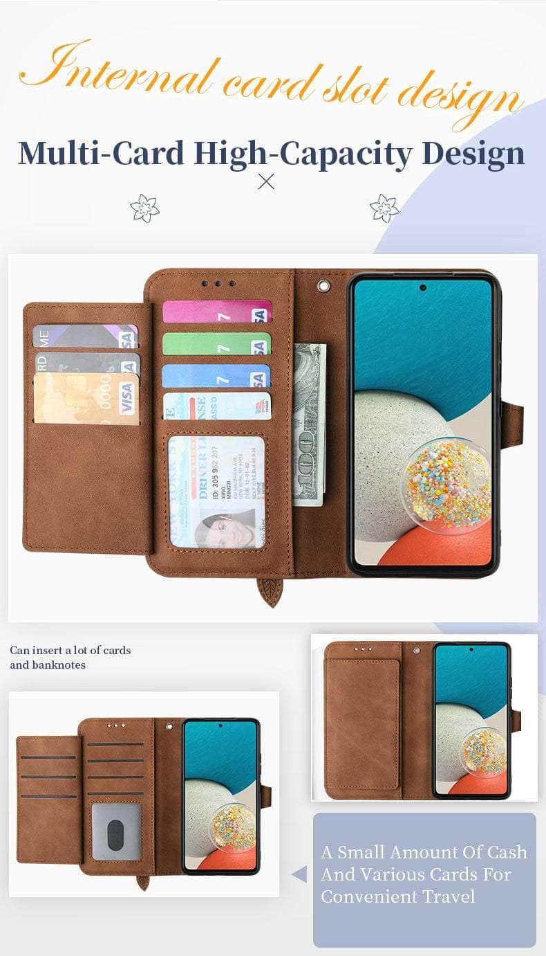 Casebuddy Luxury Zipper Leather Card Book Galaxy A34 Etui