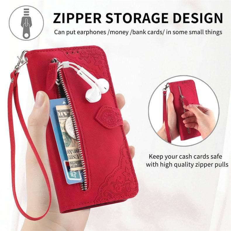 Casebuddy Luxury Zipper Leather Card Book Galaxy A54 Etui