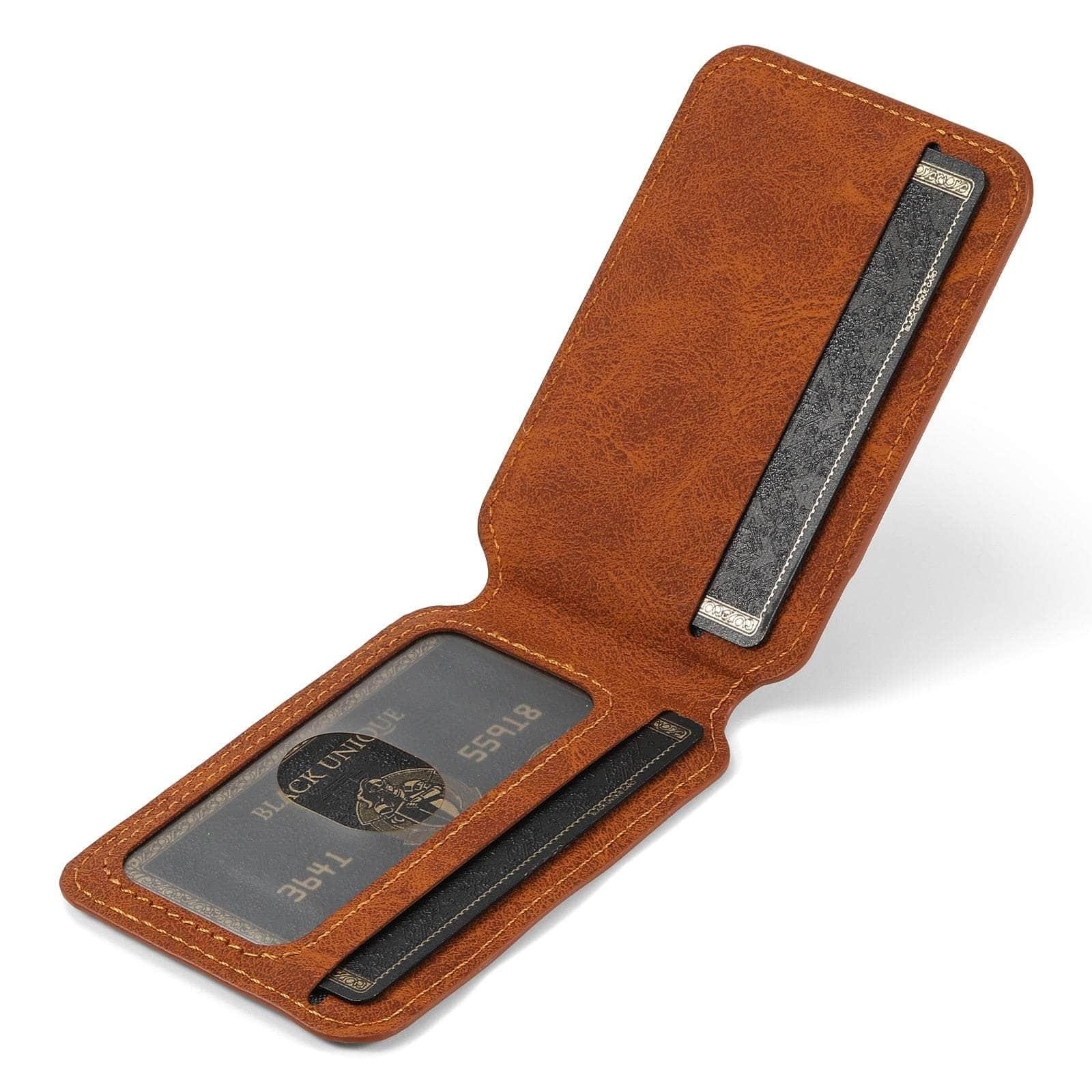 Casebuddy Magnetic iPhone 15 Pro Leather Card Case