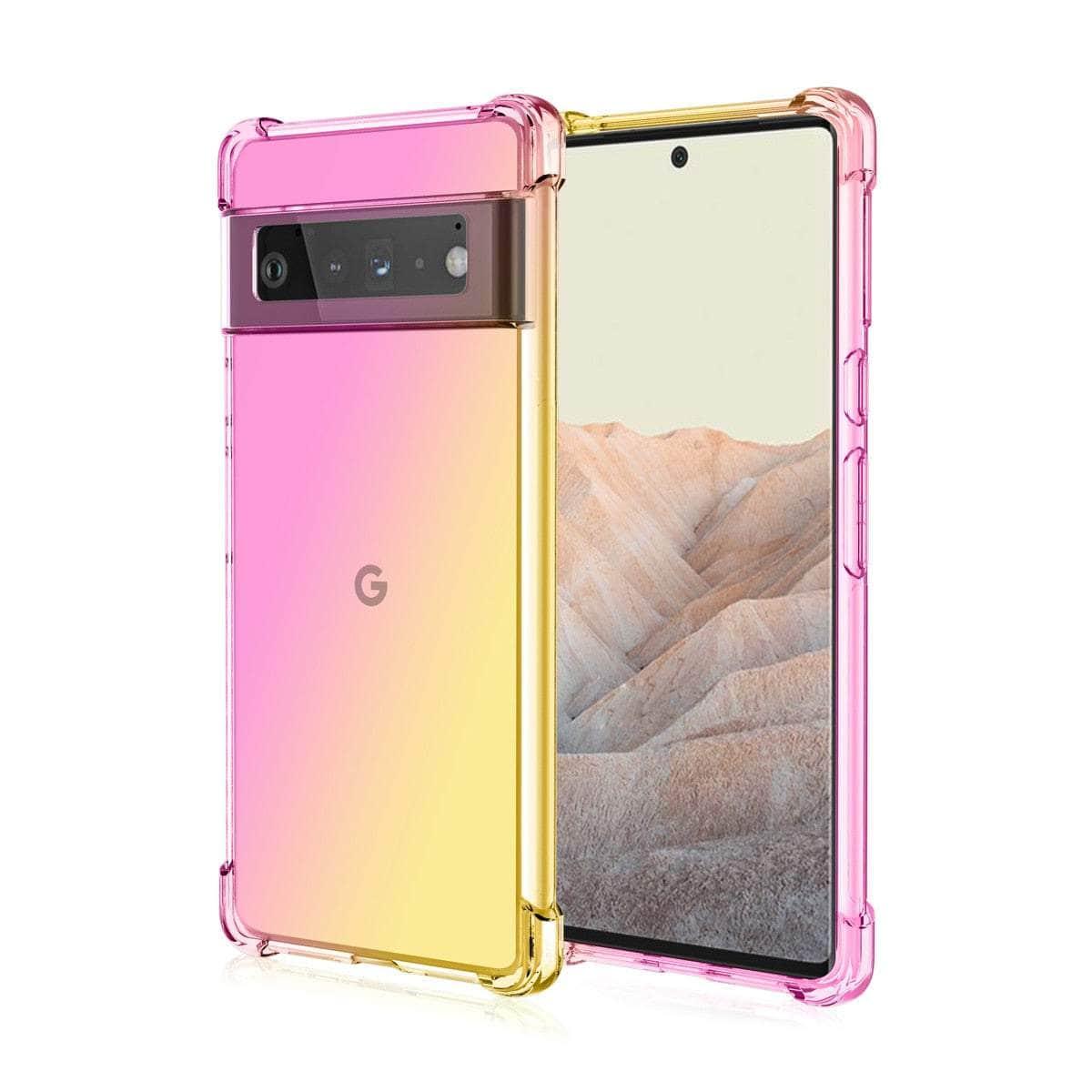 Casebuddy Pink Gold / for Pixel 8 Shockproof Air-Bag Gradient Silicone Pixel 8 Case
