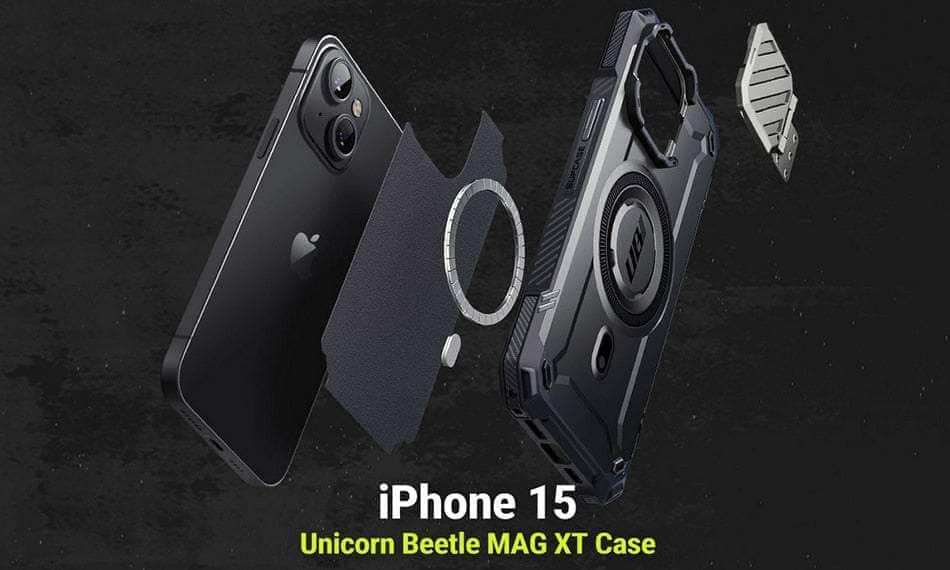 Casebuddy Black / PC + TPU SUPCASE iPhone 15 Mag XT Full Body Case