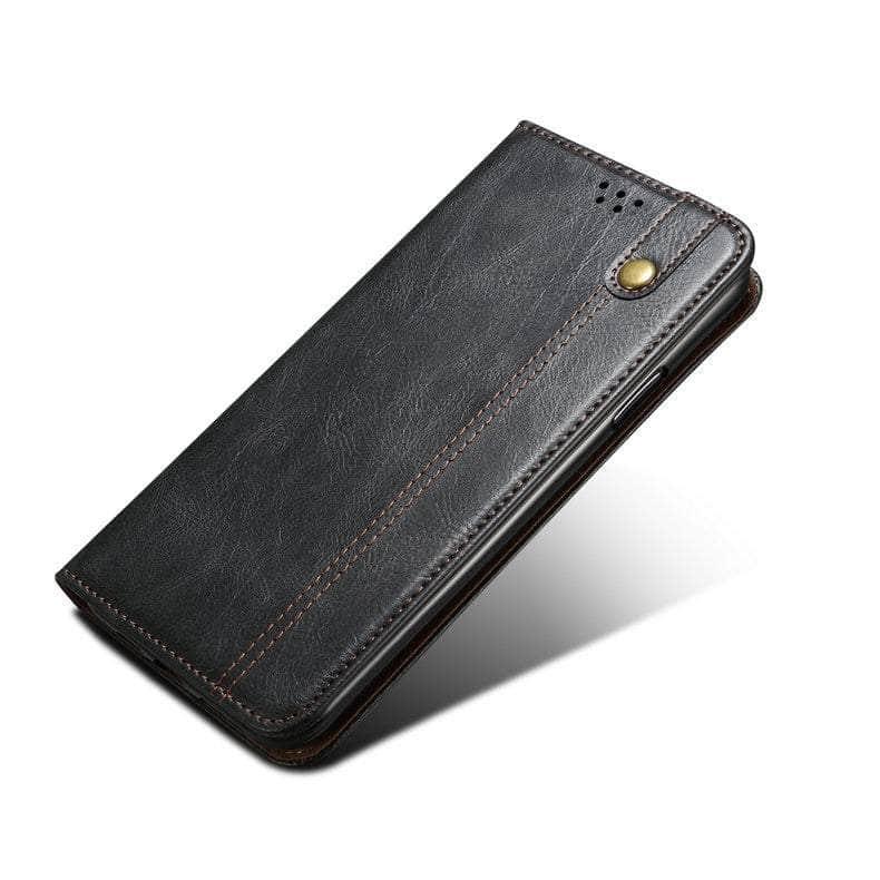 Casebuddy Black / SAMSUNG S23 FE Vegan Leather Galaxy S23 FE Wallet Case