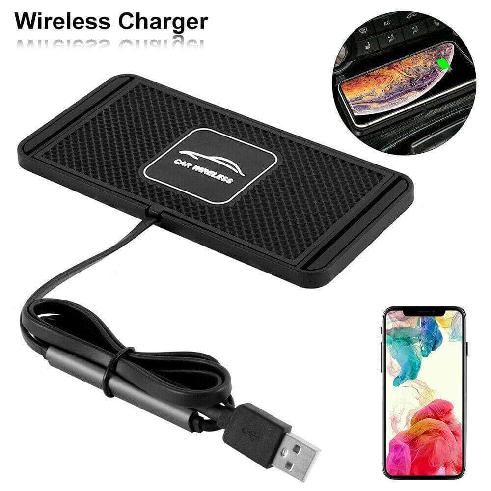 10W 2in1 Non-slip Silicone Mat Car Dashboard Fast Wireless Charger Dock - CaseBuddy