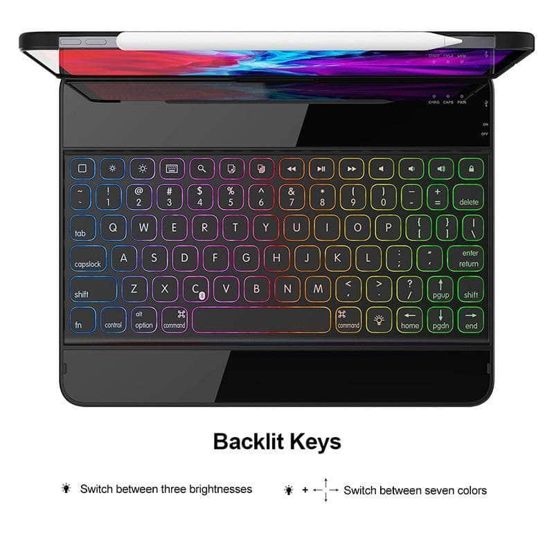 360 Rotatable Bluetooth Keyboard Case 2020 iPad Air 4 10.9' A2324, A2072 Pencil Holder