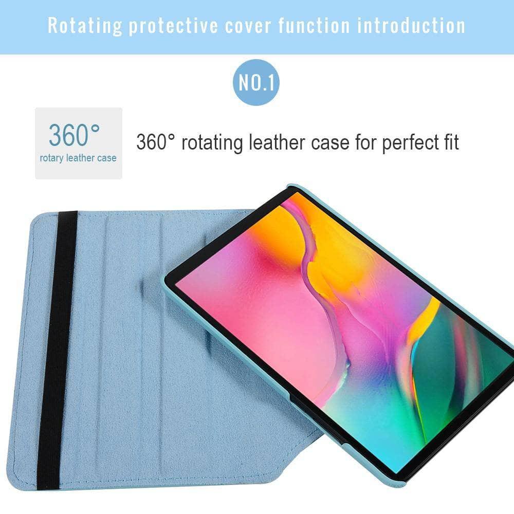 360 Rotating Case Galaxy Tab S5e 10.5 SM-T720 SM-T725 Stand Leather Look - CaseBuddy