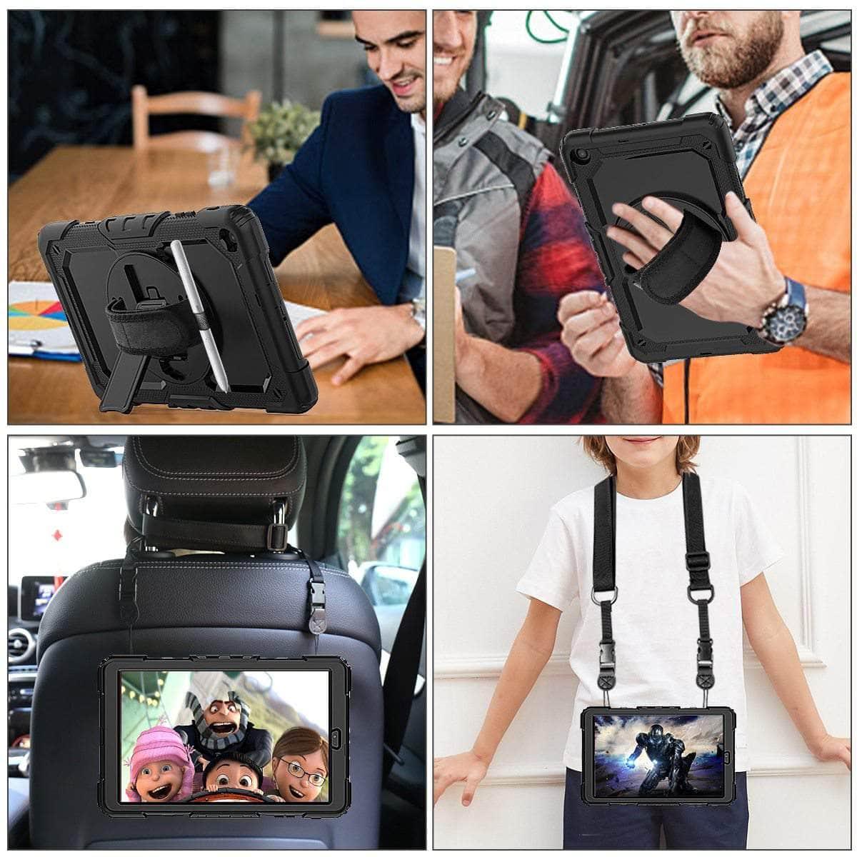360 Rotation Hand Strap Kickstand Shockproof Silicone Tablet Case Galaxy Tab A 8 2019 T290 T295 - CaseBuddy