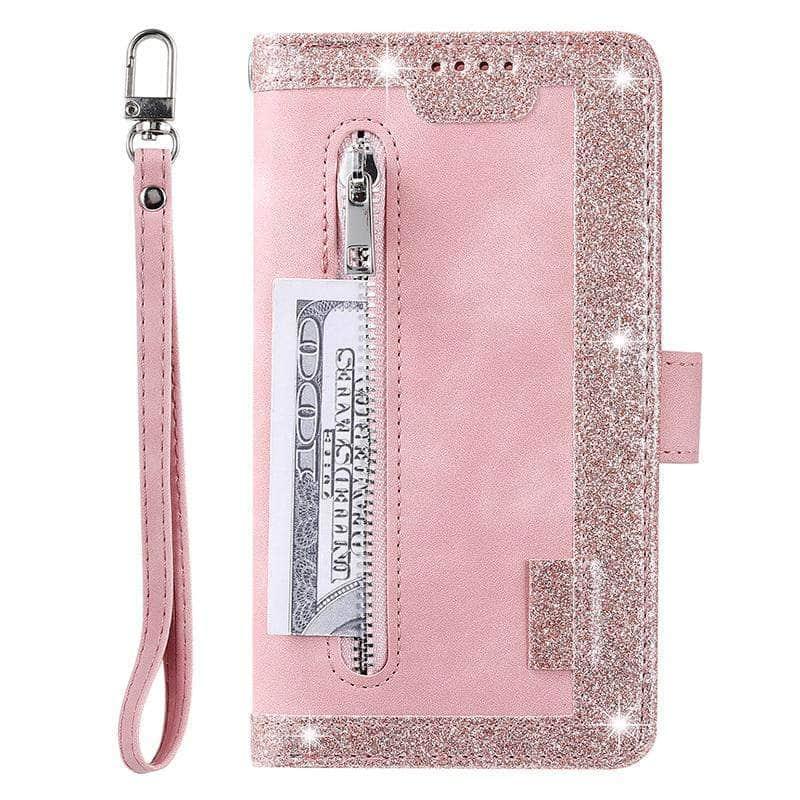 9 Cards Zipper Flip iPhone 13 Mini Leather Case