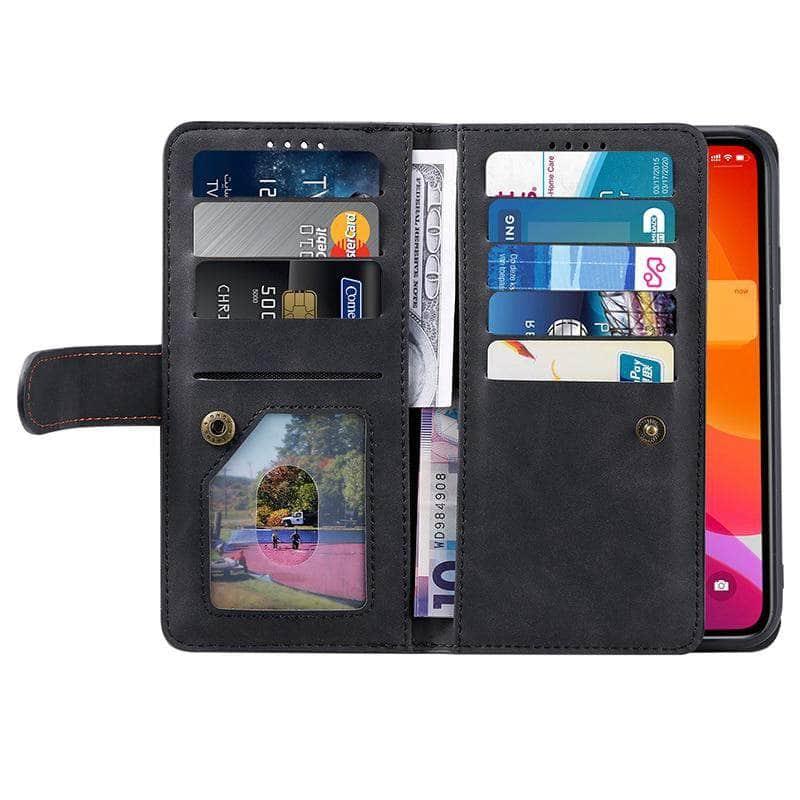 CaseBuddy Australia Casebuddy 9 Cards Zipper Flip iPhone 13 Mini Leather Case