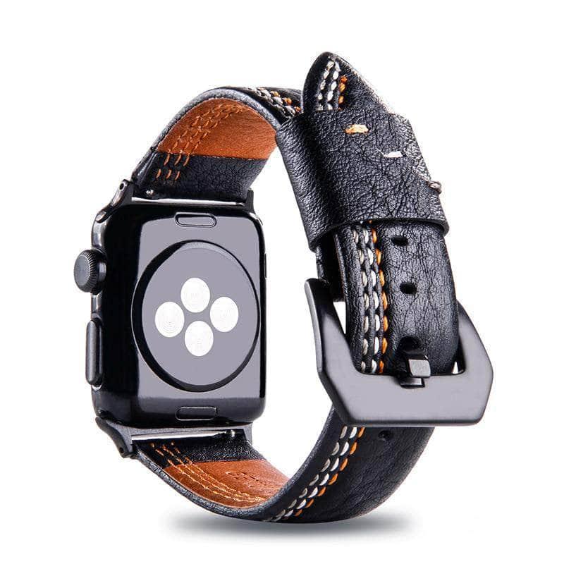 Apple Watch 6 5 4 3 SE 44/40 Wrist Strap Genuine Leather Watchband - CaseBuddy