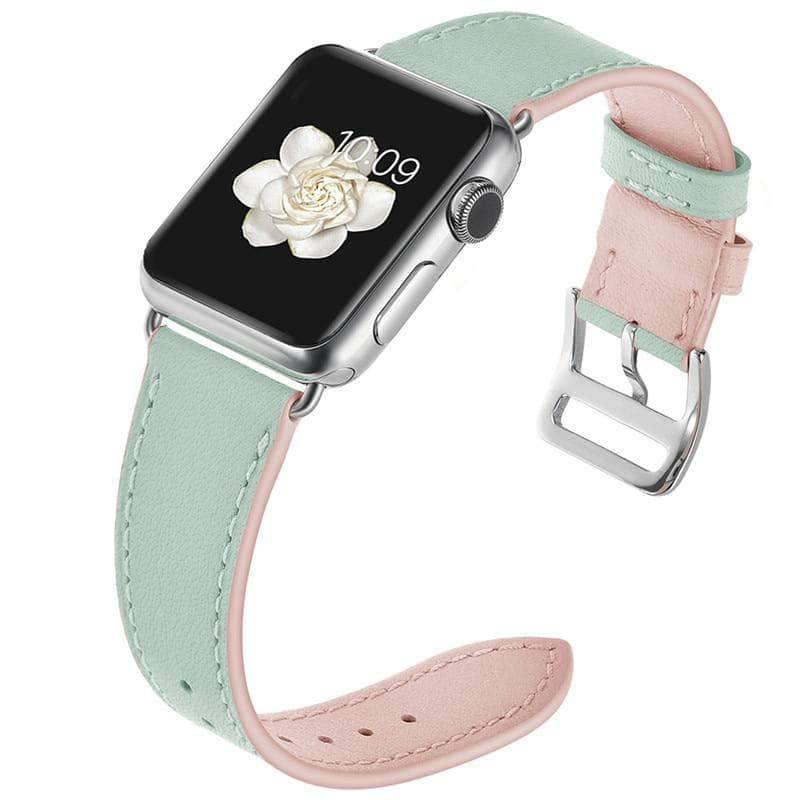 Apple Watch 6 5 4 3 SE 44/42/40/38 Luxury Genuine Leather Watchband Bracelet