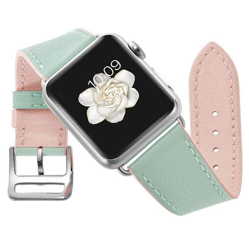 Apple Watch 6 5 4 3 SE 44/42/40/38 Luxury Genuine Leather Watchband Bracelet
