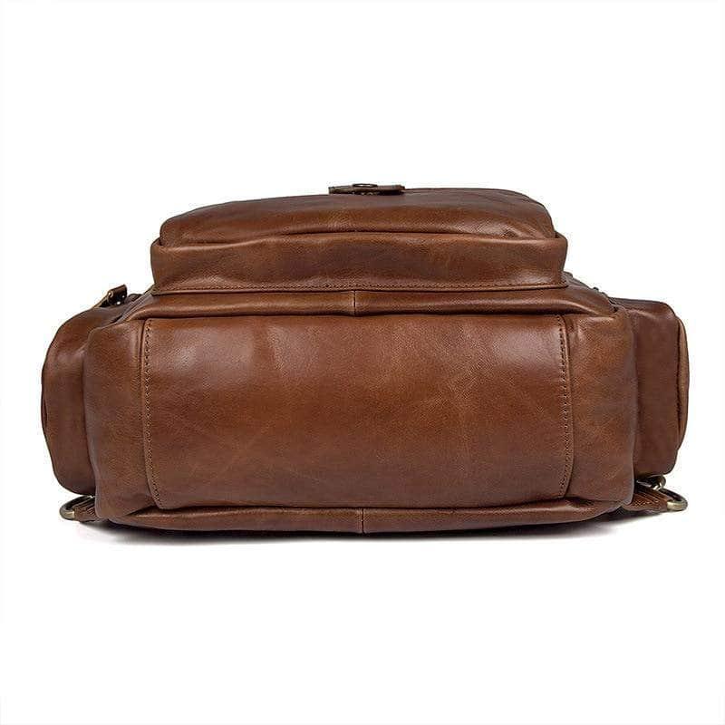 CaseBuddy Australia Black Brown Genuine Leather Backpack