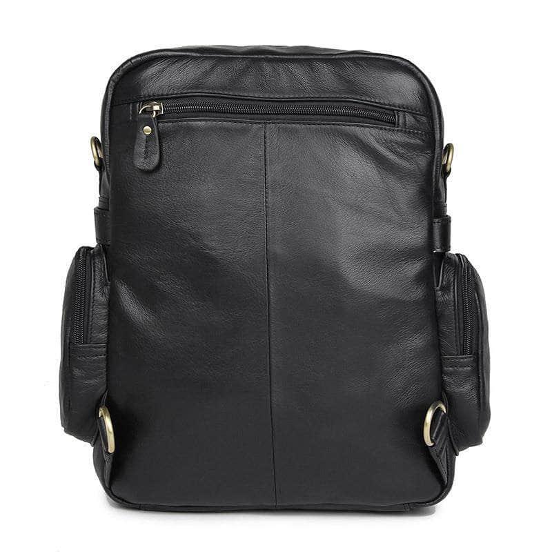 CaseBuddy Australia Black Brown Genuine Leather Backpack
