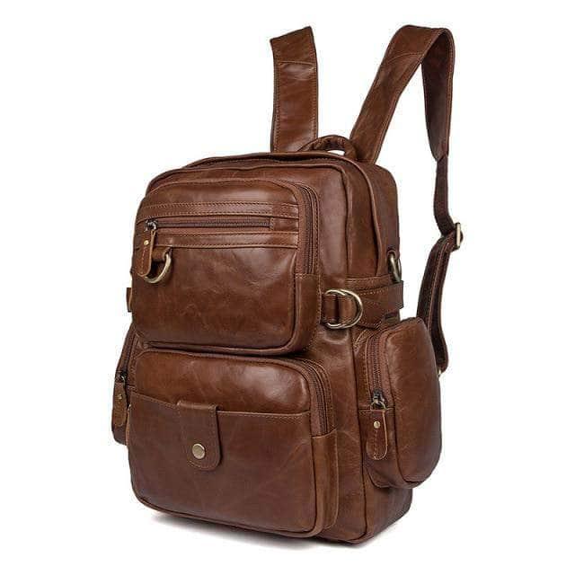CaseBuddy Australia brown Black Brown Genuine Leather Backpack