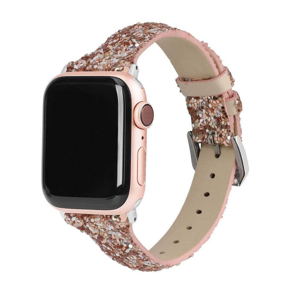 Bling Glitter Leather Band Apple Watch Band 6 5 4 3 2 SE 44/42/40/38