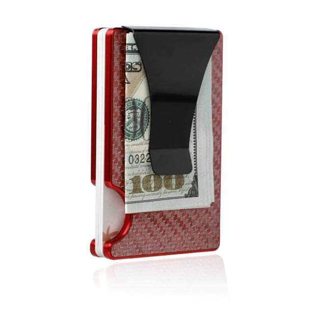 CaseBuddy Australia Casebuddy red 2 Carbon Fiber Card Holder Mini Slim Wallet RFID Magic Wallet