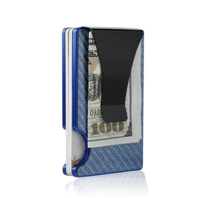 CaseBuddy Australia Casebuddy blue 2 Carbon Fiber Card Holder Mini Slim Wallet RFID Magic Wallet