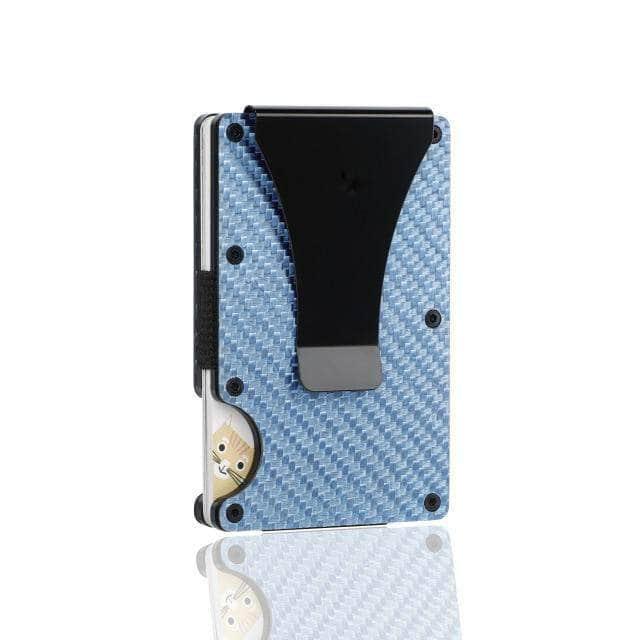 CaseBuddy Australia Casebuddy blue 1 Carbon Fiber Card Holder Mini Slim Wallet RFID Magic Wallet