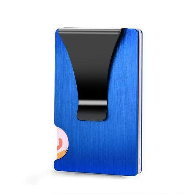 CaseBuddy Australia Casebuddy blue 3 Carbon Fiber Card Holder Mini Slim Wallet RFID Magic Wallet
