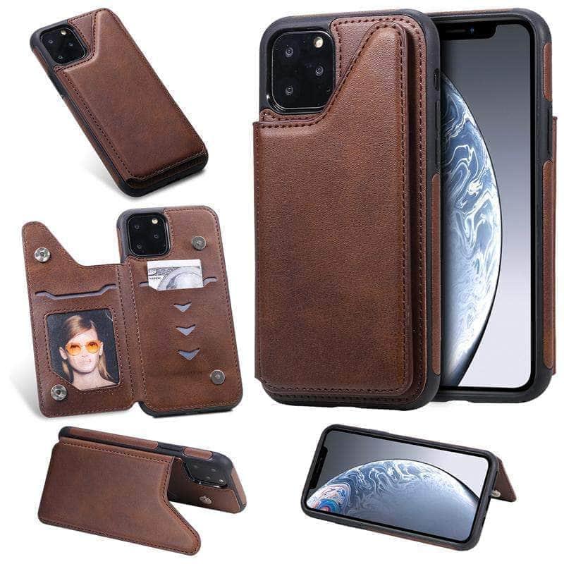 CaseBuddy Casebuddy Card Holder Case Apple iPhone 11 Pro Max Luxury Leather Cover Anti-knock  Business Style Fashion