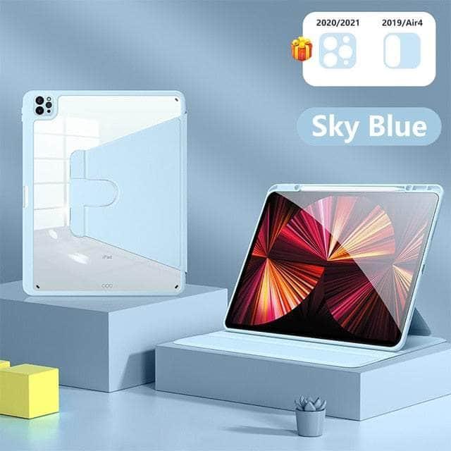 Casebuddy Sky Blue / Pro 12.9 2022-2022 360 Rotating iPad Pro 12.9 2022 Case with Pencil Holder
