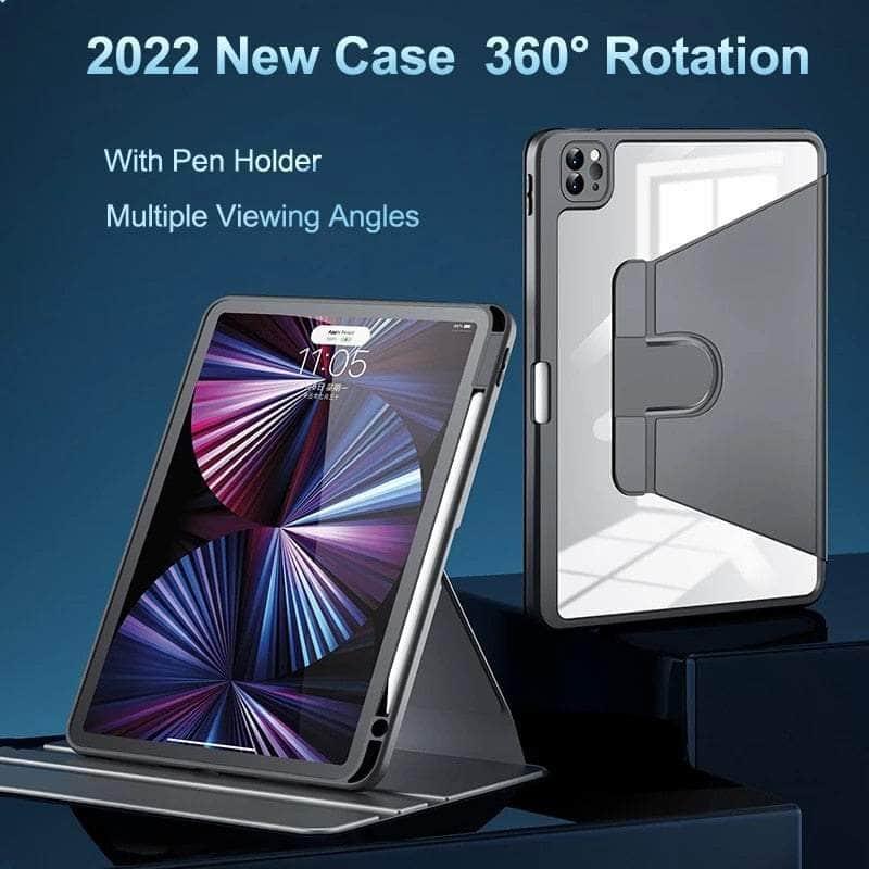 Casebuddy 360 Rotating iPad Pro 12.9 2022 Case with Pencil Holder