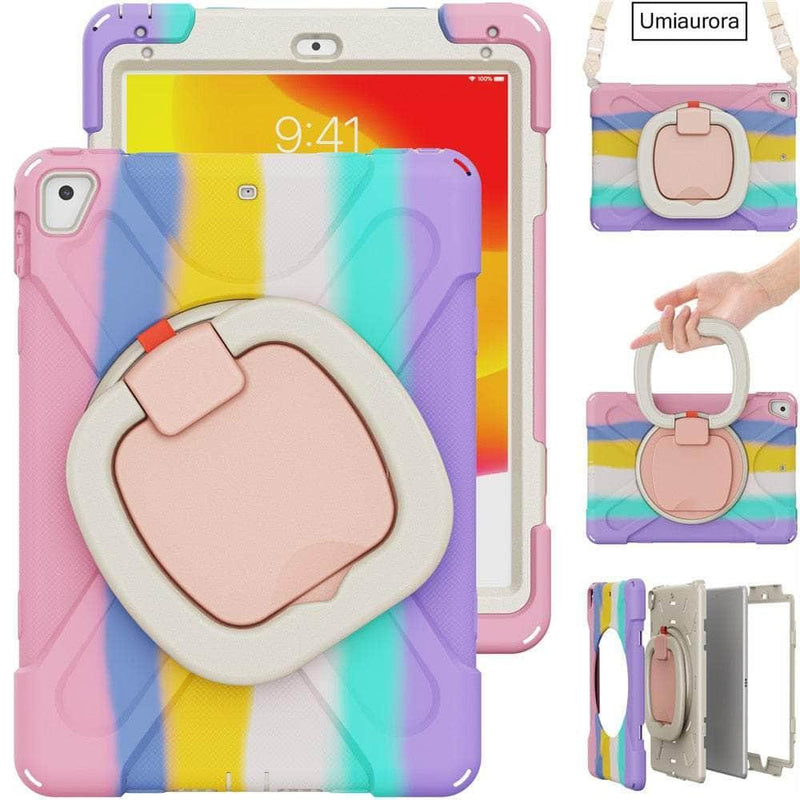 Casebuddy Rainbow Pink / IPad 10th Gen 10.9 iPad 10 2022 360 Rotation Handle Kickstand Case