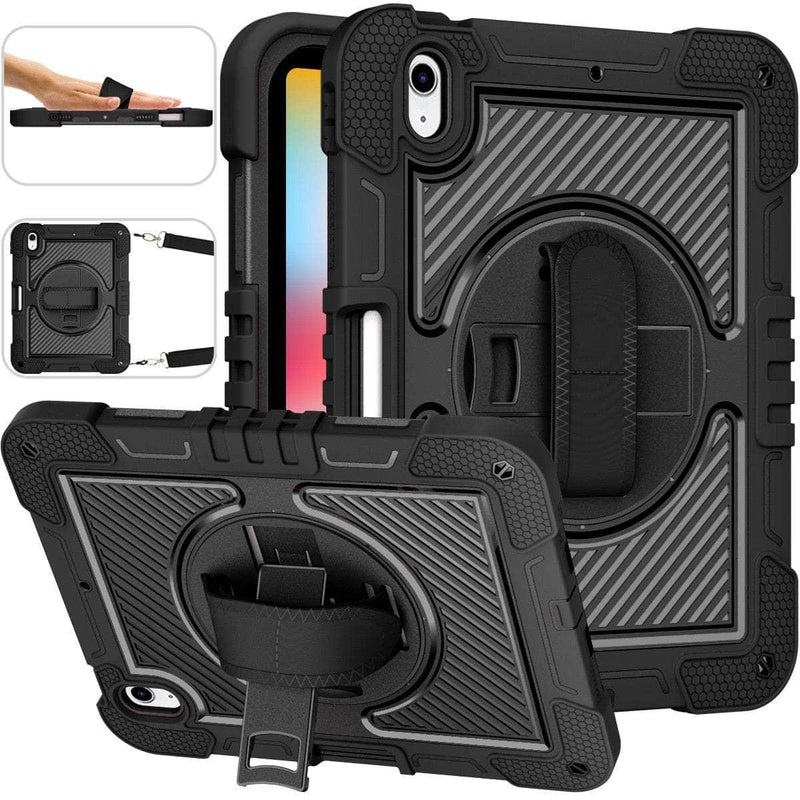 Casebuddy iPad 10 2022 Pencil Holder 360 Hand Strap Rugged Cover