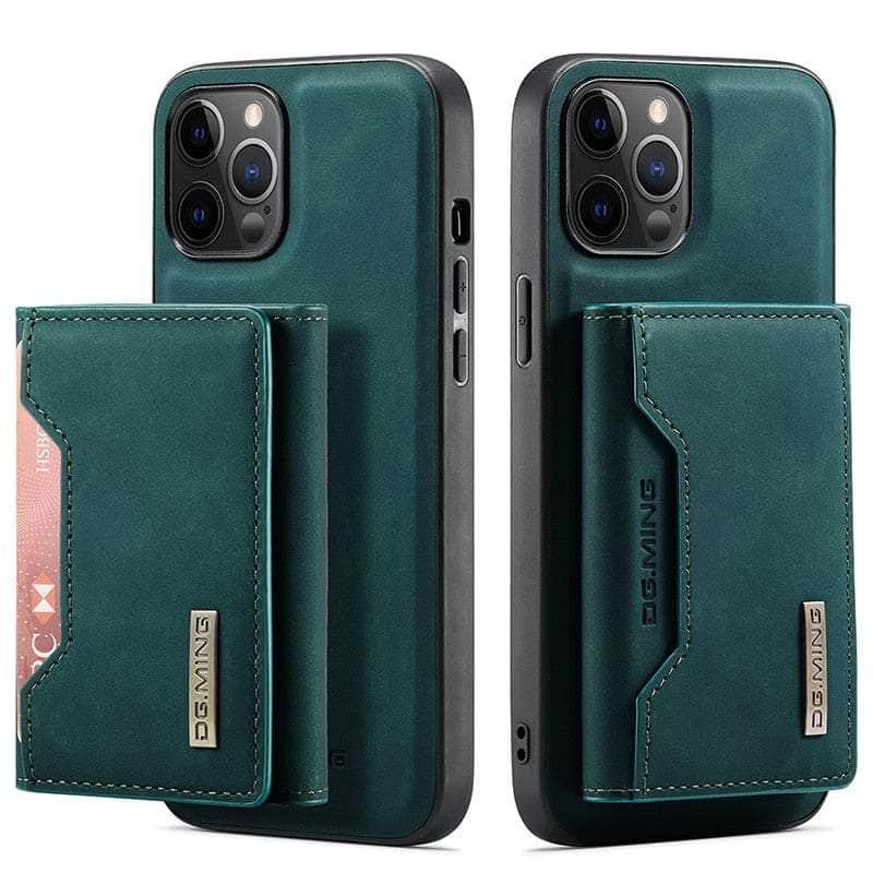 Casebuddy iPhone 14 Pro / Green CaseMe iPhone 14 Pro Detachable Magnetic Leather Case