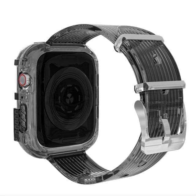 CaseBuddy Australia Casebuddy Black / 38mm Crystal Watchband Apple Watch 6 5 4 3 2 SE 44/42/40/38 Strap Rugged Bumper
