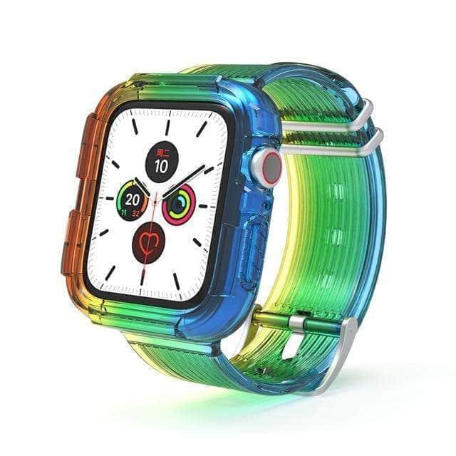 CaseBuddy Australia Casebuddy rainbow / 38mm Crystal Watchband Apple Watch 6 5 4 3 2 SE 44/42/40/38 Strap Rugged Bumper