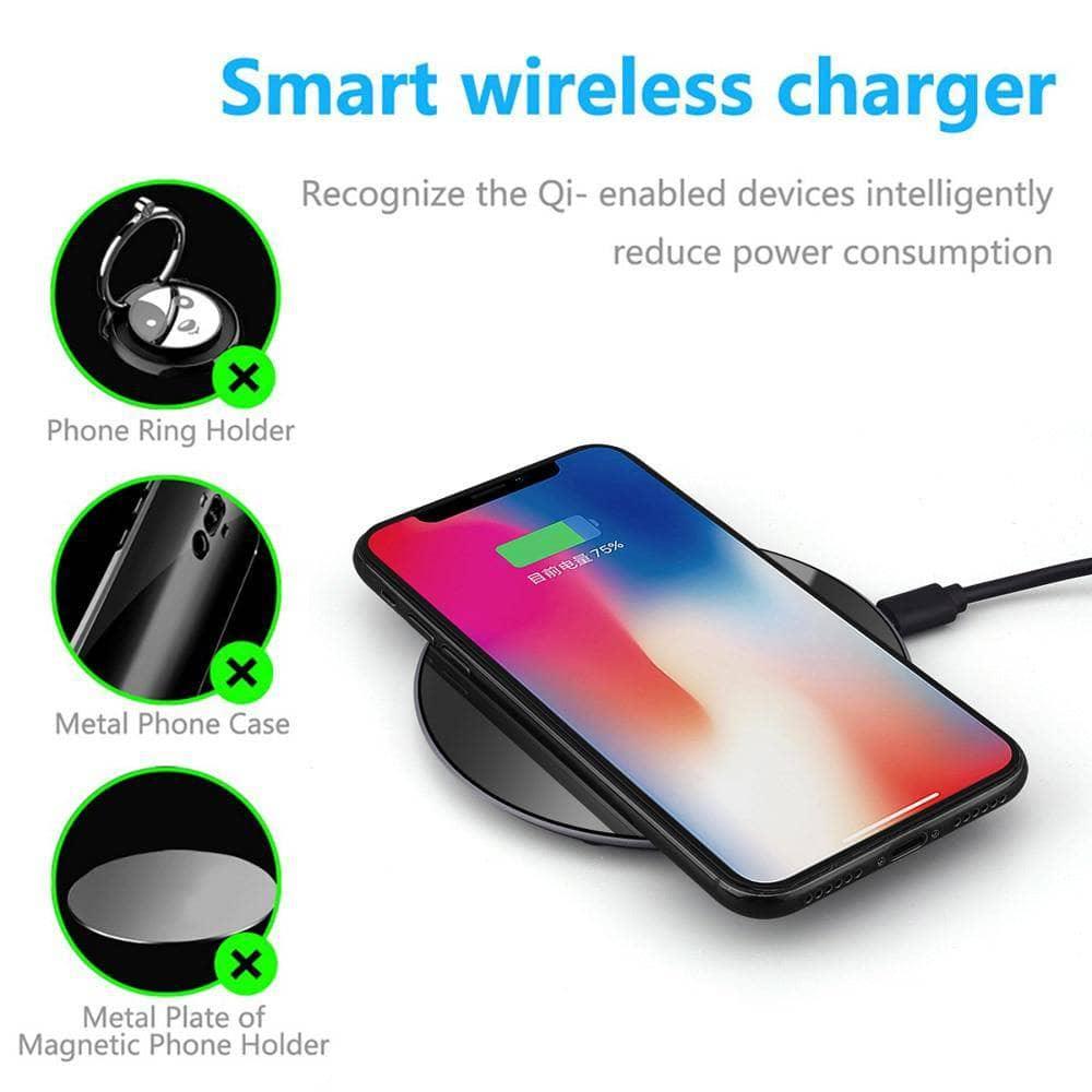 DCAE Qi Wireless Charger Samsung Galaxy & iPhone Mirror Charging Pad Dock Cradle - CaseBuddy