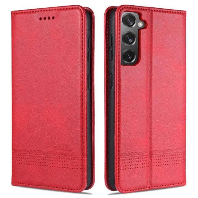 CaseBuddy Australia Casebuddy S22 Plus / YZSCX Rose Red Deluxe Magnetic Heat Adsorption S22 Plus Leather Case