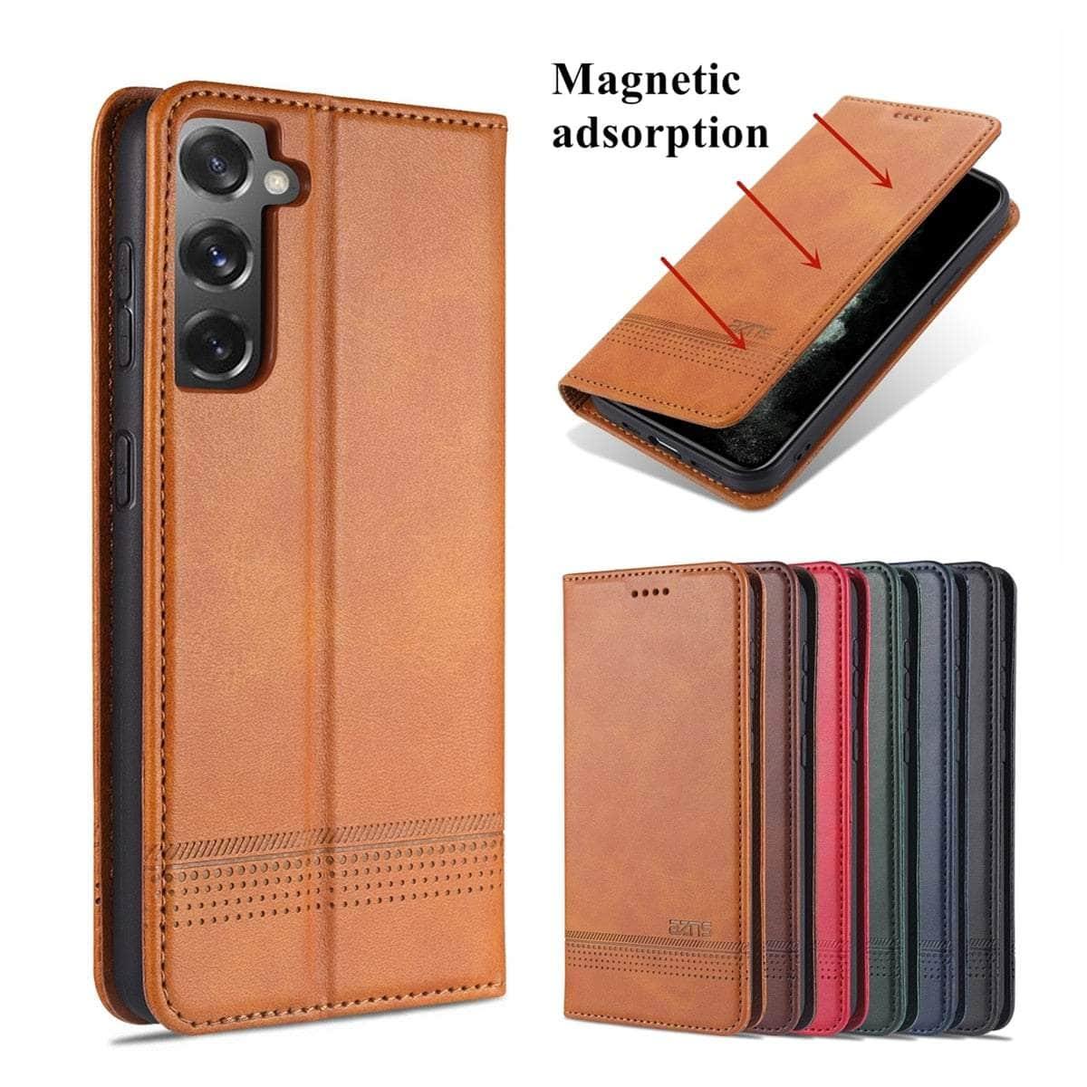 CaseBuddy Australia Casebuddy Deluxe Magnetic Heat Adsorption S22 Ultra Leather Case