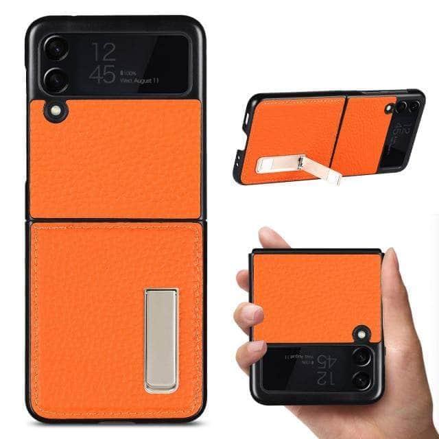 CaseBuddy Australia Casebuddy LZWZPZJ Orange Deluxe Wallet Galaxy Z Flip 3 5G Fitted Case