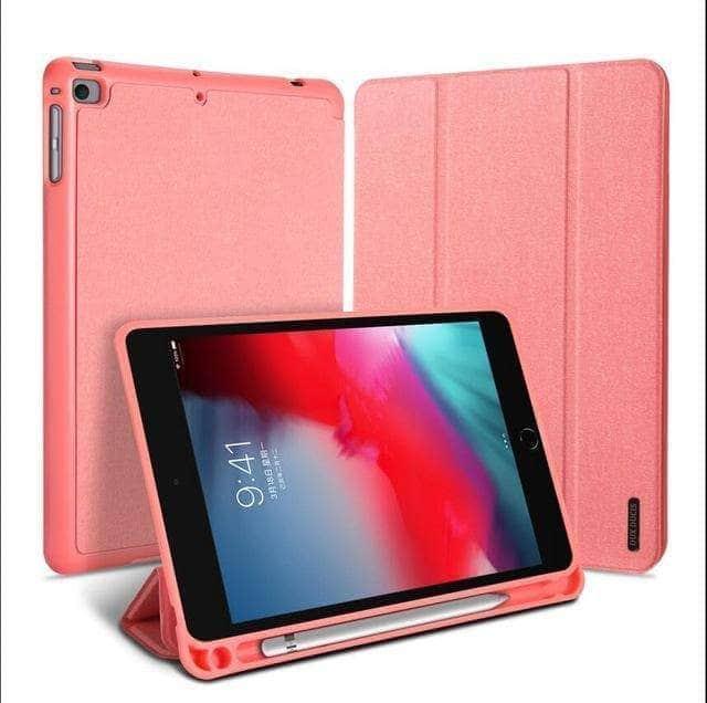 CaseBuddy Casebuddy Pink DUX DUCIS iPad Mini 5 2019 Leather Look Smart Cover Ultra Slim Auto Sleep Pencil Holder