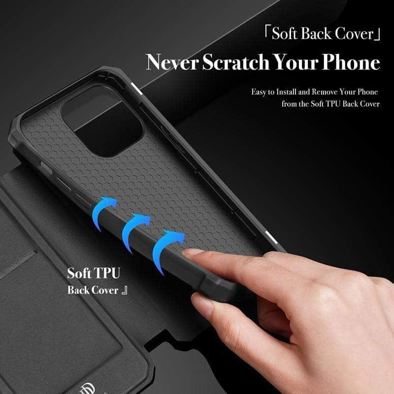 CaseBuddy Australia Casebuddy DUX DUCIS iPhone 13 Pro Max Skin X Magnetic Flip Leather Case