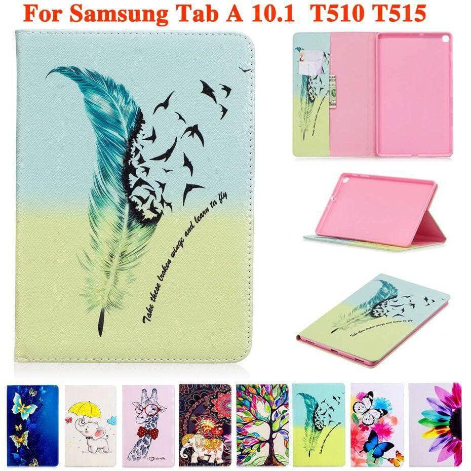 Flip Case Galaxy Tab A 10.1 T510 T515 (2019) Printed Stand Shell - CaseBuddy