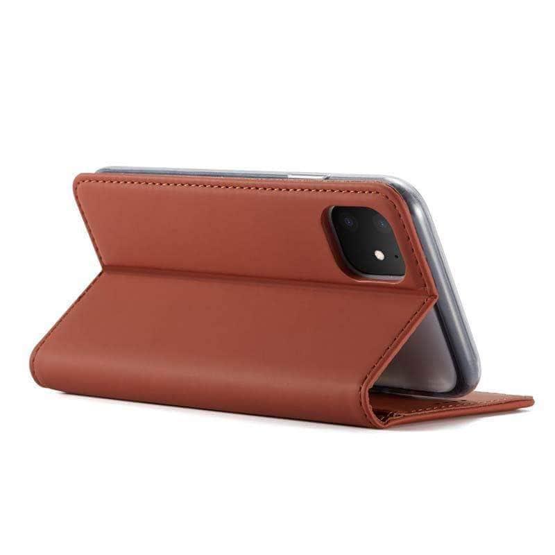CaseBuddy Casebuddy Flip Leather Magnetic Case Luxury Wallet Business Vintage Book Design Cover iPhone 11 Pro Max