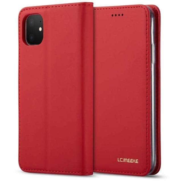 CaseBuddy Casebuddy For iphone 11 / red / With Retail Box Flip Leather Magnetic Case Luxury Wallet Business Vintage Book Design Cover iPhone 11 Pro Max