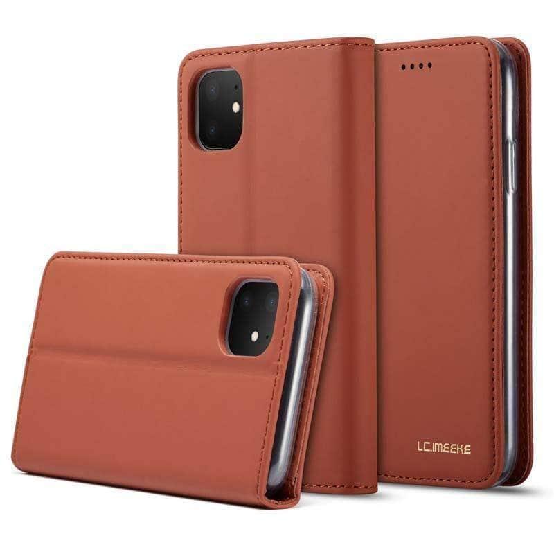 CaseBuddy Casebuddy Flip Leather Magnetic Case Luxury Wallet Business Vintage Book Design Cover iPhone 11 Pro Max