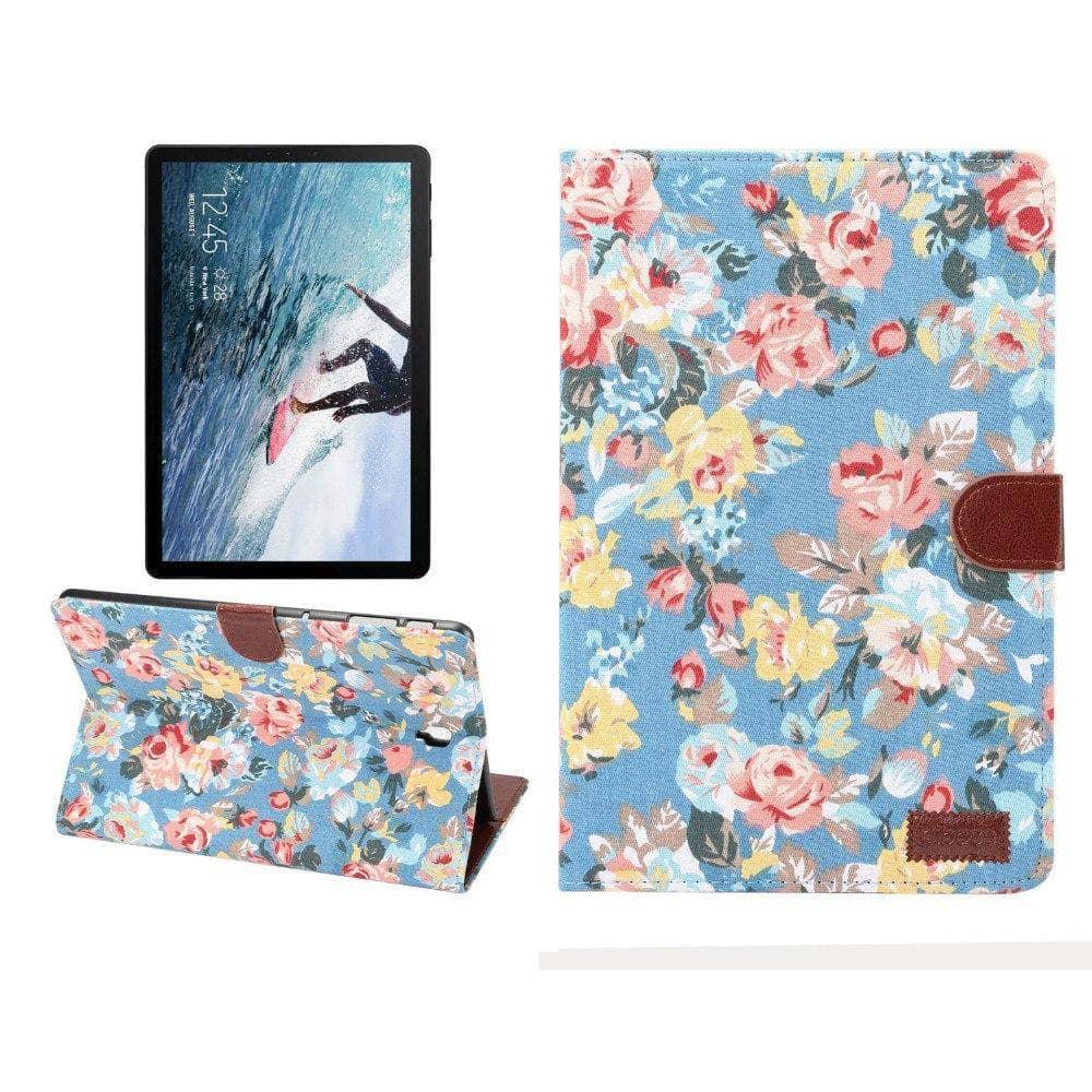 Flower Flip Stand Leather Look Magnet Smart Case Galaxy Tab S4 10.5 SM-T830/T835/T837 - CaseBuddy