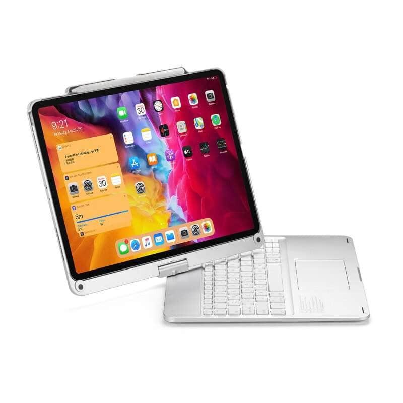 CaseBuddy Casebuddy 12.9 Silver FULAIKATE iPad Pro 12.9 2018 Rotate Bluetooth Wireless Keyboard Foldable Clamshell Pen Slot