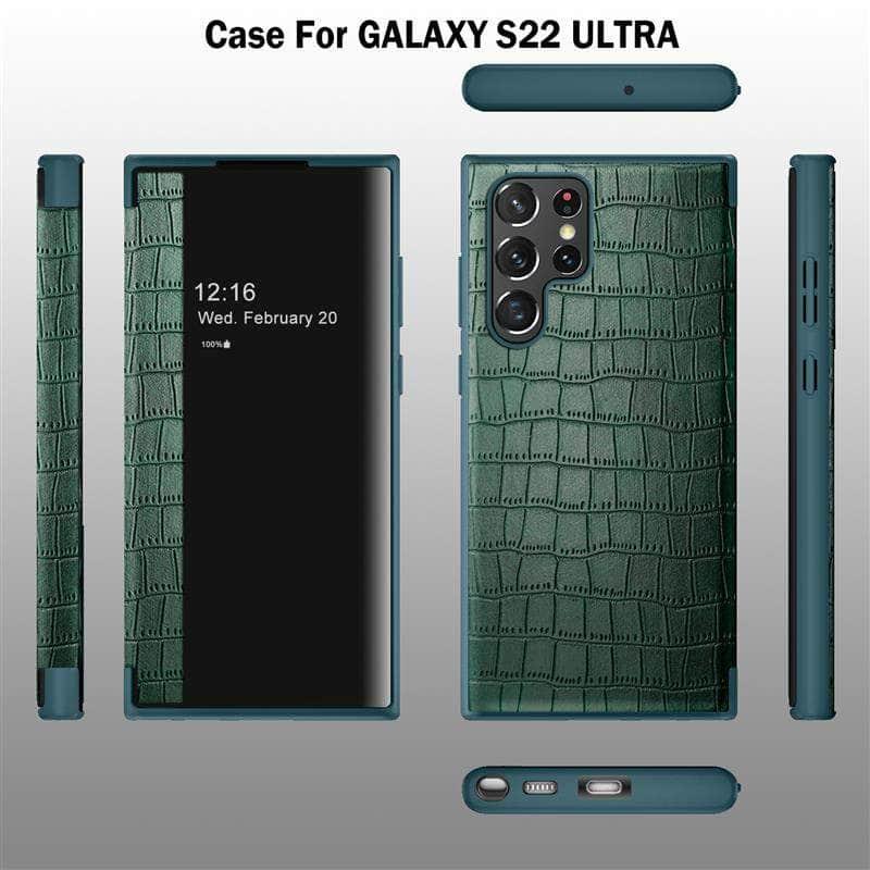 CaseBuddy Australia Casebuddy Galaxy S22 Plus Luxury Crocodile Texture PU Leather  Flip Cover