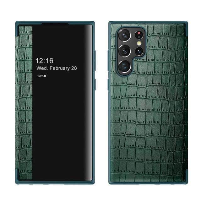 CaseBuddy Australia Casebuddy S22 Plus / green Galaxy S22 Plus Luxury Crocodile Texture PU Leather  Flip Cover