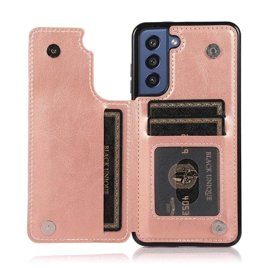 Casebuddy Galaxy S23 / Rose gold Galaxy S23 Luxury Slim Fit Wallet Leather Case
